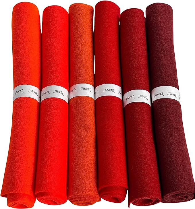 FabricLA Craft Felt Rolls 6 Pieces Non-Woven Soft Felt Material - Acrylic Felt Roll for DIY Craftwork, Sewing and Patchwork - Many Colors - FabricLA.com