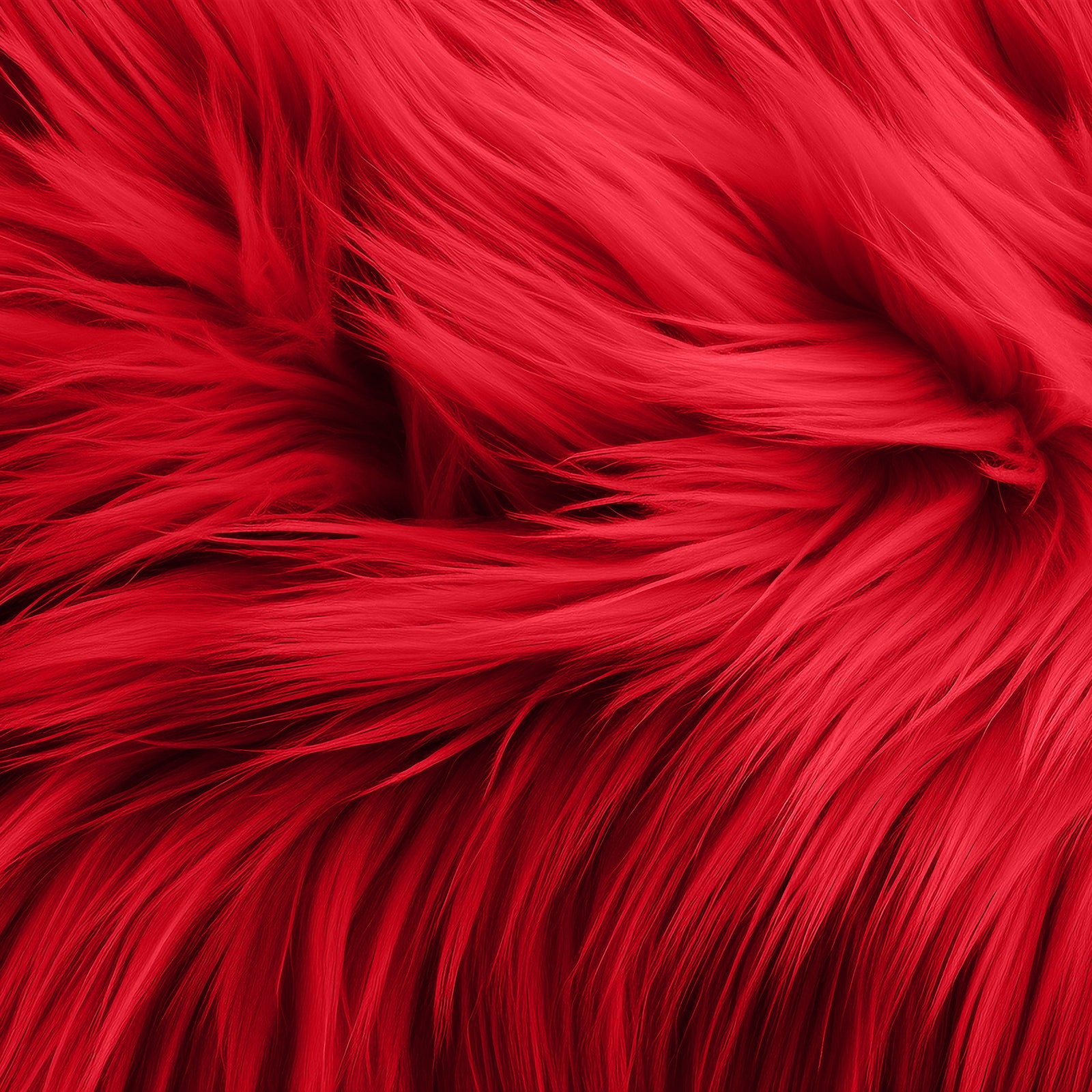Faux Fur Fabric Squares | Red