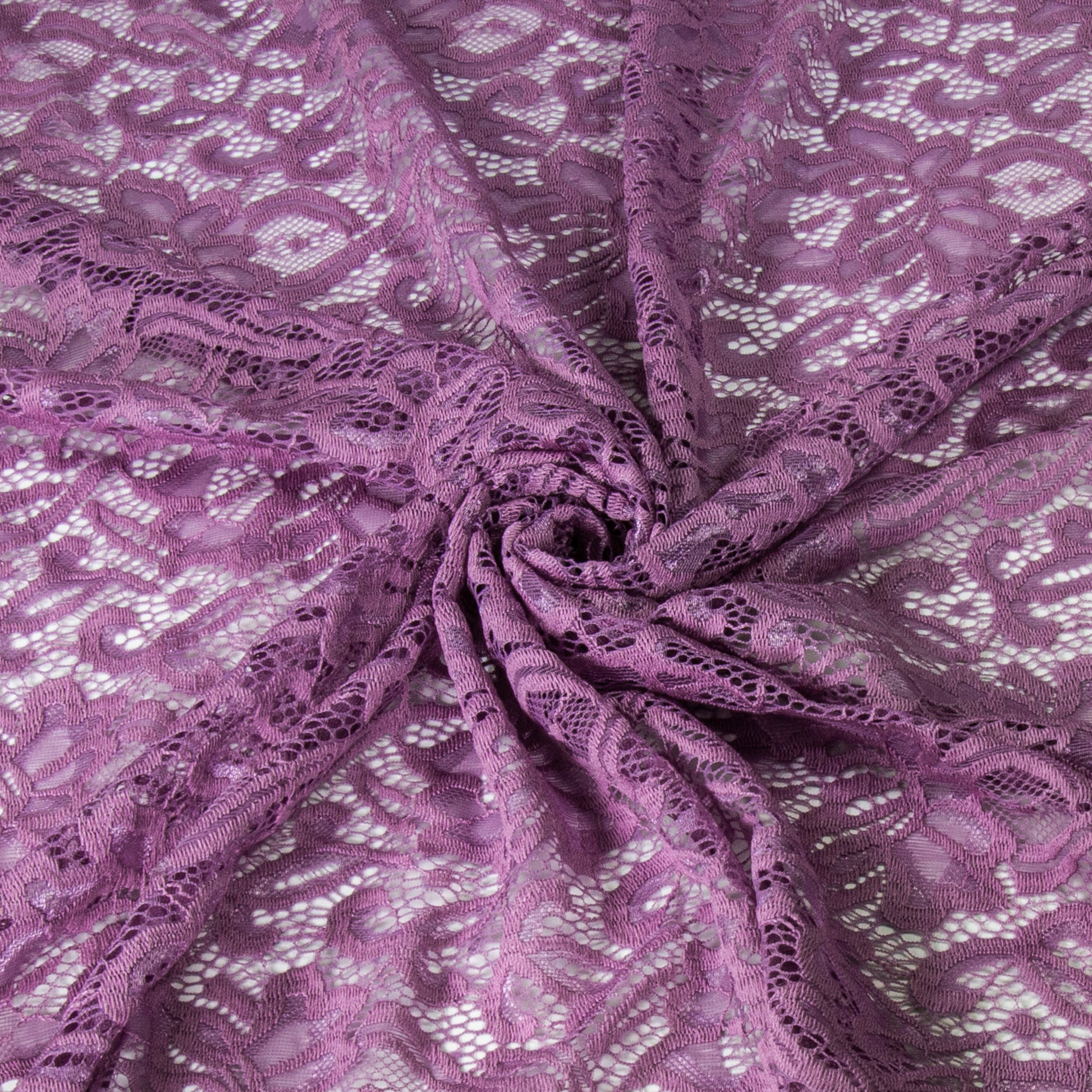 Mauve Stretch Lace Fabric