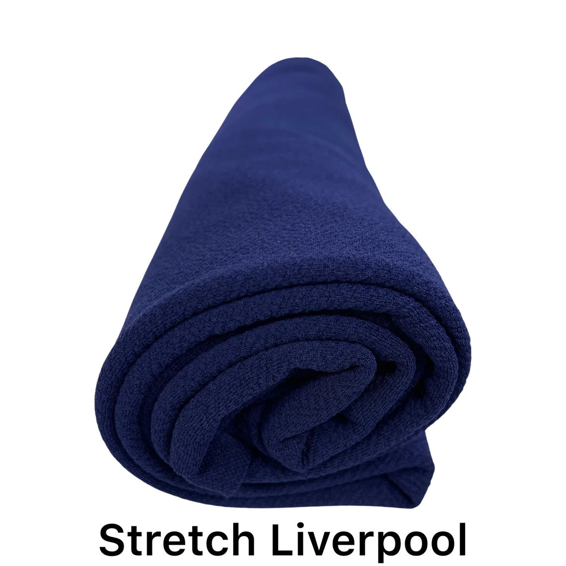 FabricLA Double Knit Liverpool Spandex Stretch Fabric Navy - FabricLA.com