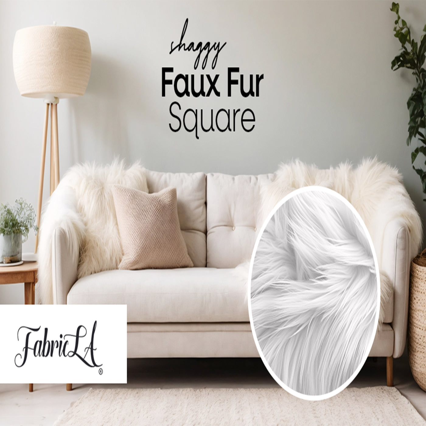 Faux Fur Fabric Squares | Banana - FabricLA.com