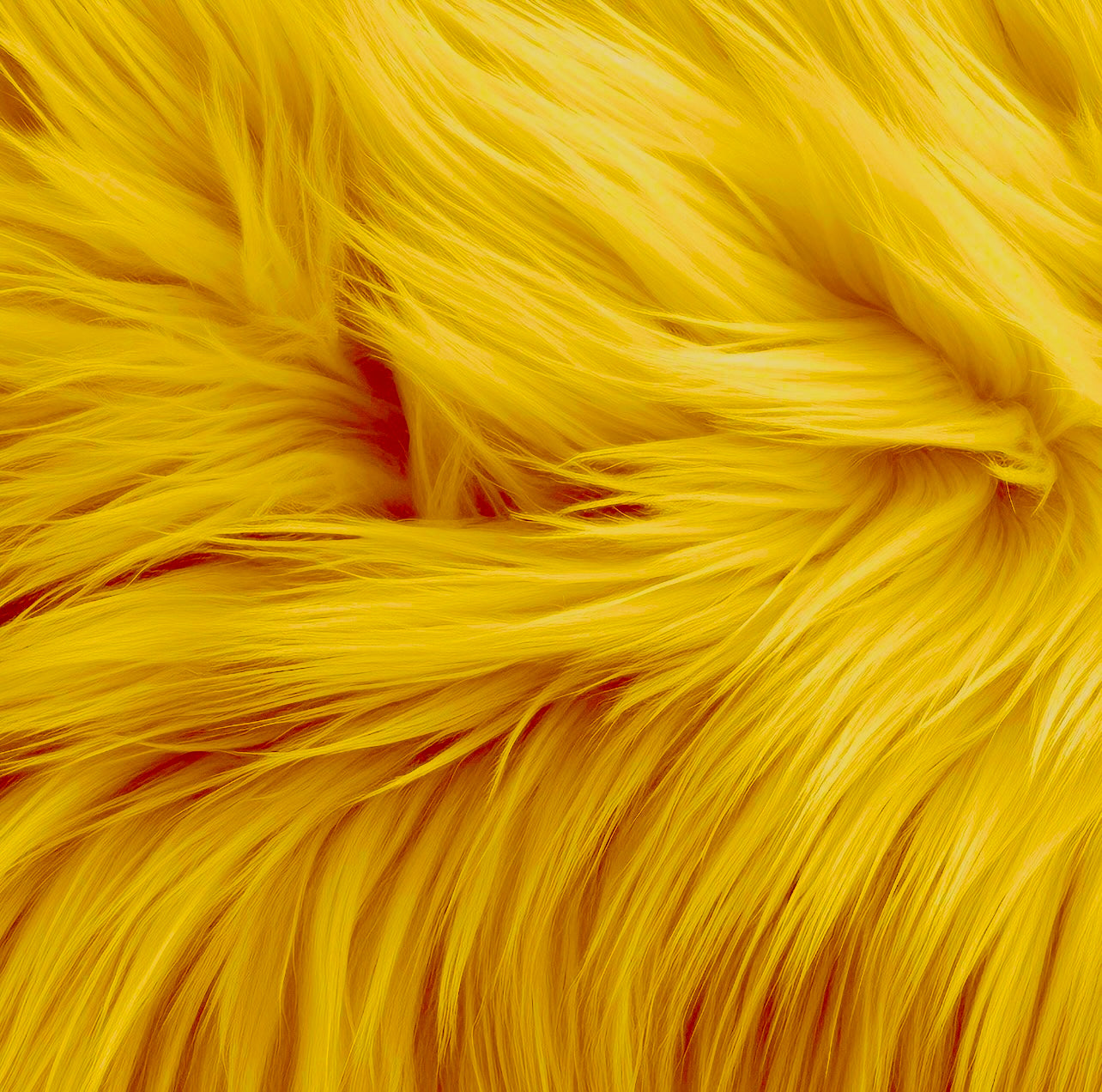 Faux Fur Fabric Squares | Golden Yellow - FabricLA.com