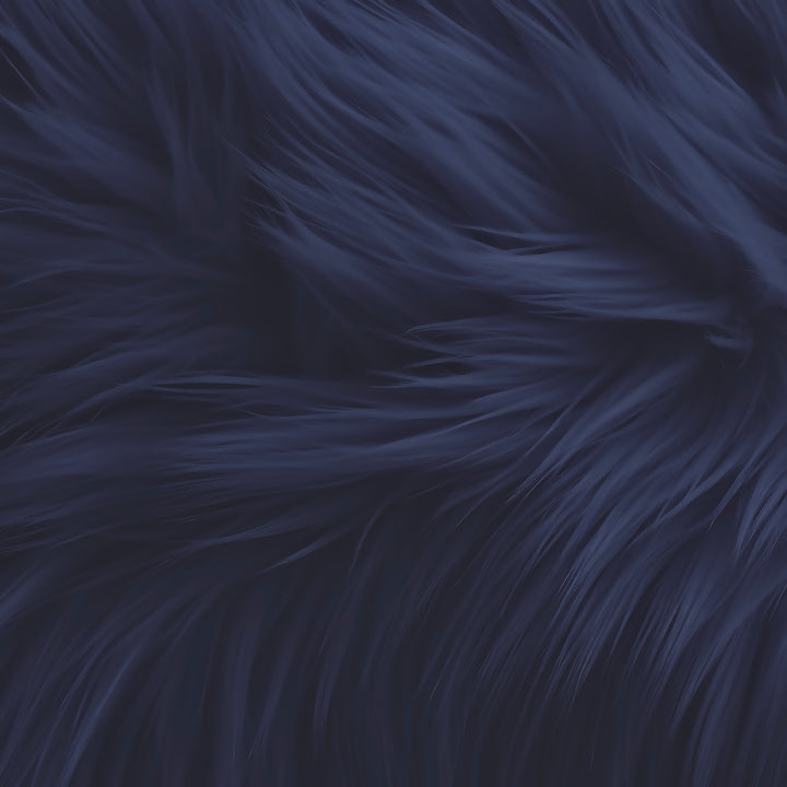 Faux Fur Fabric Squares | Dark Navy Blue - FabricLA.com