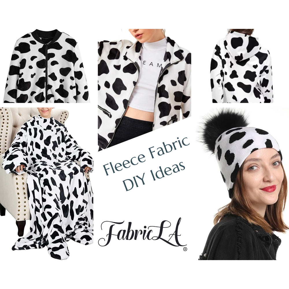Anti Pill Polar Fleece Printed Fabric | Zebra - White Black - FabricLA.com