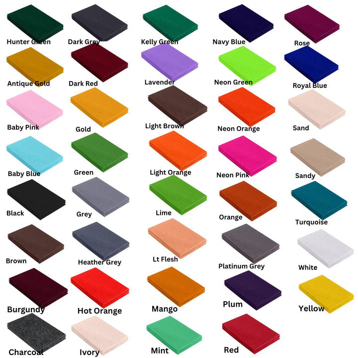 Acrylic Felt 9"X12" Sheet Packs | Many Colors - FabricLA.com