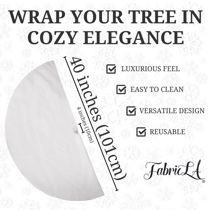 Premium Faux Fur Christmas Tree Skirt - 40 Inch | Luxurious Holiday Decorations - FabricLA.com