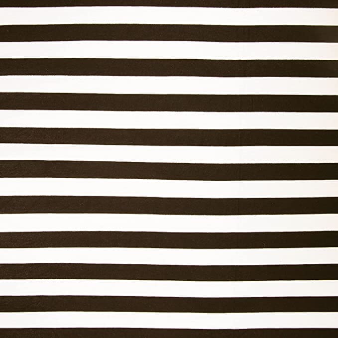 FabricLA Rayon Spandex Jersey Knit Fabric 1" Stripes - 58/60" Inches (150 CM) Wide by The Yard - 4 Way Stretch Fabric - Light to Medium Fabric 220 GSM - (Off White, Black) - FabricLA.com