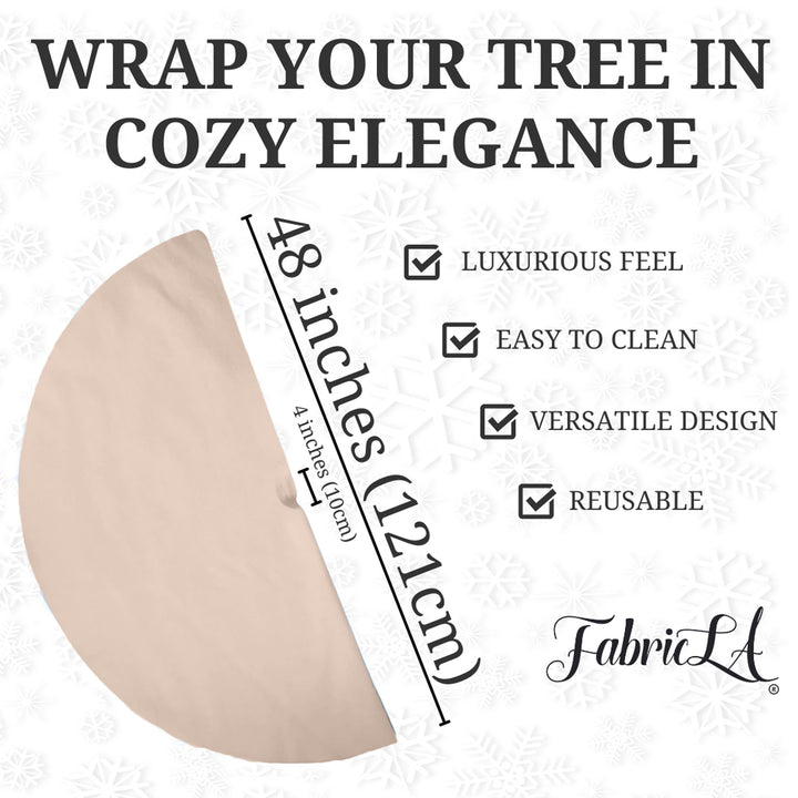 Premium Faux Fur Christmas Tree Skirt - 48 Inch | Luxurious Holiday Decorations - FabricLA.com