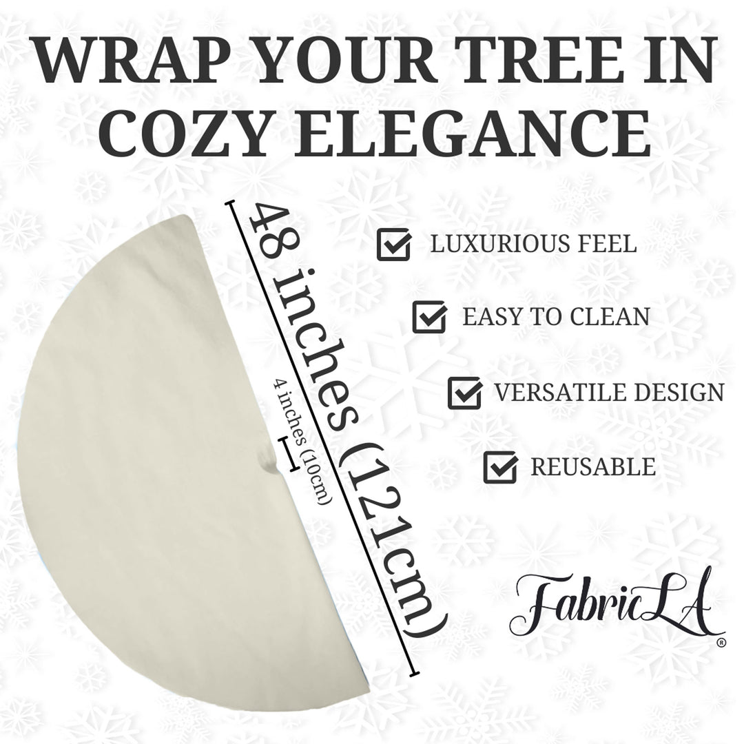 Premium Faux Fur Christmas Tree Skirt - 48 Inch | Luxurious Holiday Decorations - FabricLA.com