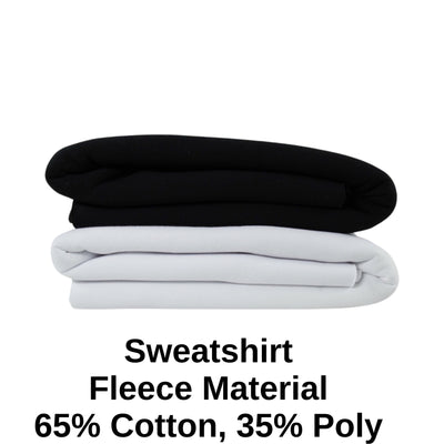 Sweatshirt Fleece Material in Black & White 