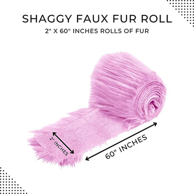 FabricLA Mohair Shaggy Faux Fur Fabric - Pre Cut Strips | Trim Ribbon | DIY Craft, Hobby, Costume, Decoration | Bubblegum - FabricLA.com
