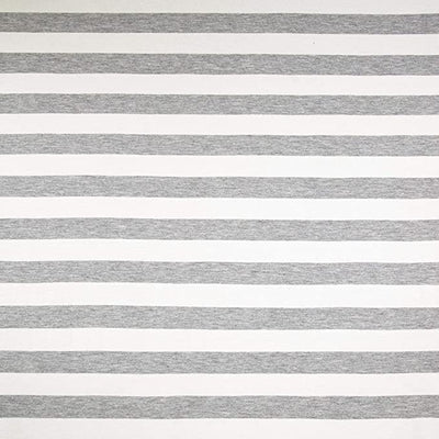 FabricLA Rayon Spandex Jersey Knit Fabric 1" Stripes - 58/60" Inches (150 CM) Wide by The Yard - 4 Way Stretch Fabric - Light to Medium Fabric 220 GSM - (Cream, Grey) - FabricLA.com
