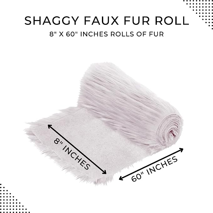 FabricLA Mohair Shaggy Faux Fur Fabric - Pre Cut Strips | Trim Ribbon | DIY Craft, Hobby, Costume, Decoration - Latte - FabricLA.com