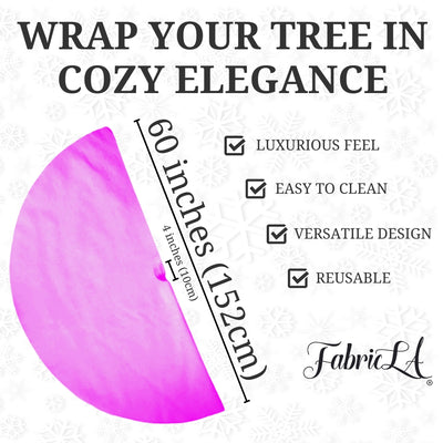 Faux Fur Christmas Tree Skirt for Holiday Decorations 60 inch (152cm).