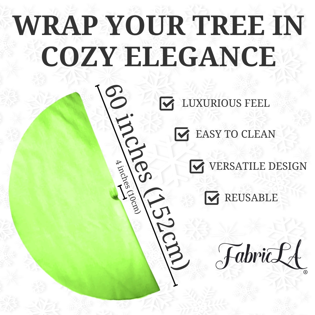Faux Fur Christmas Tree Skirt for Holiday Decorations 60 inch (152cm).