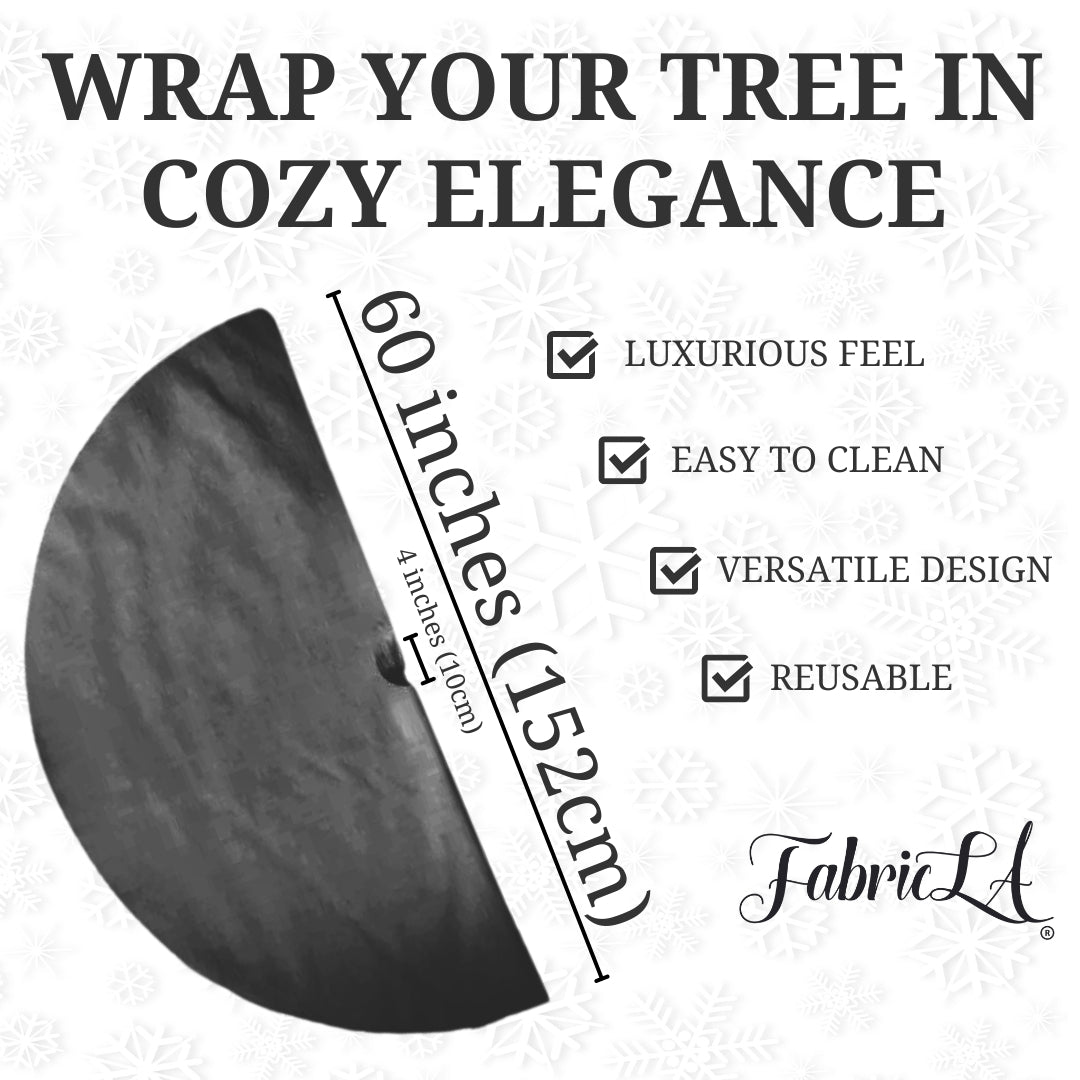 Faux Fur Christmas Tree Skirt for Holiday Decorations 60 inch (152cm).