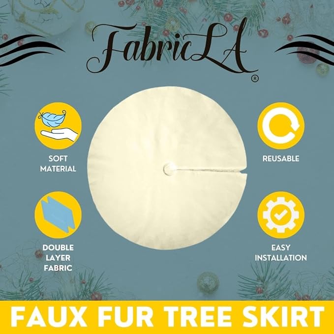 Faux Fur Christmas Tree Skirt for Holiday Decorations 30 inch (72cm) - FabricLA.com