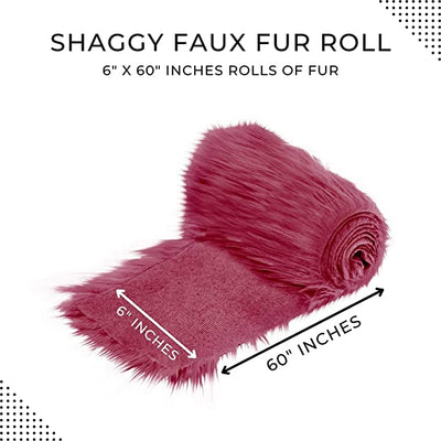 FabricLA Mohair Shaggy Faux Fur Fabric - Pre Cut Strips | Trim Ribbon | DIY Craft, Hobby, Costume, Decoration -Burgundy - FabricLA.com