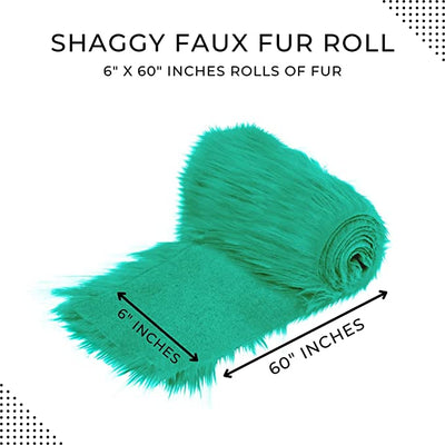 FabricLA Mohair Shaggy Faux Fur Fabric - Pre Cut Strips | Trim Ribbon | DIY Craft, Hobby, Costume, Decoration - Kelly Green - FabricLA.com