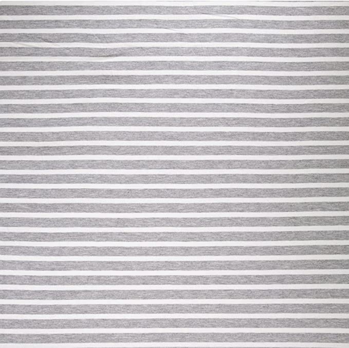 FabricLA Rayon Spandex Jersey Knit Fabric 1/2" by 1/4" Stripes - 58/60" Inches Wide by The Yard - 4 Way Stretch Fabric - Light to Medium Fabric 220 GSM - (Gray-White) - FabricLA.com