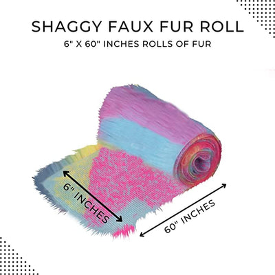FabricLA Mohair Shaggy Faux Fur Fabric - Pre Cut Strips | Trim Ribbon | DIY Craft, Hobby, Costume, Decoration - Pastel Patch - FabricLA.com