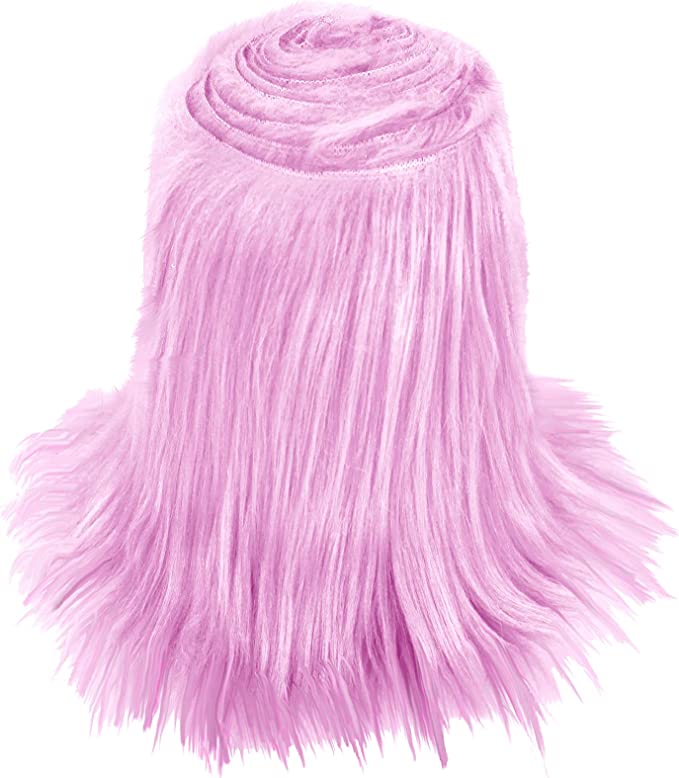 FabricLA Mohair Shaggy Faux Fur Fabric - Pre Cut Strips | Trim Ribbon | DIY Craft, Hobby, Costume, Decoration | Bubblegum - FabricLA.com