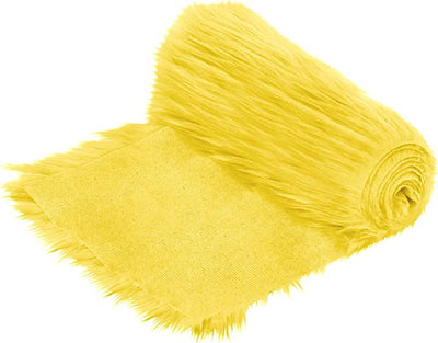 FabricLA Mohair Shaggy Faux Fur Fabric - Pre Cut Strips | Trim Ribbon | DIY Craft, Hobby, Costume, Decoration - Golden Yellow - FabricLA.com