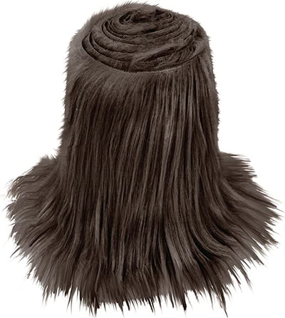 FabricLA Mohair Shaggy Faux Fur Fabric - Pre Cut Strips | Trim Ribbon | DIY Craft, Hobby, Costume, Decoration -Chocolate - FabricLA.com
