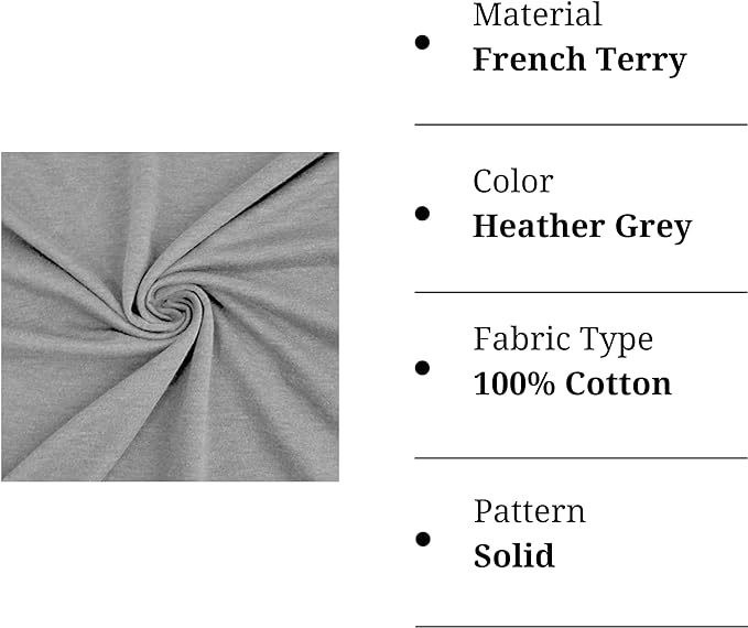100% Cotton French Terry Fabric | Black - FabricLA.com