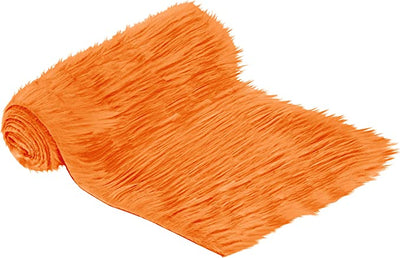 FabricLA Mohair Shaggy Faux Fur Fabric - Pre Cut Strips | Trim Ribbon | DIY Craft, Hobby, Costume, Decoration- Orange - FabricLA.com
