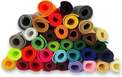 FabricLA Craft Felt Rolls 6 Pieces - 8" X 12" Inches Assorted Color Non-Woven Soft Felt Material - Acrylic Felt Roll for DIY Craftwork, Sewing and Patchwork - Color Visions - FabricLA.com