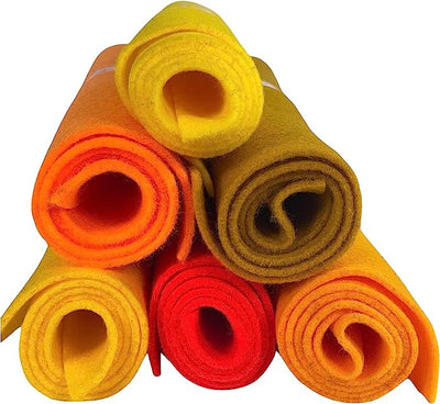 FabricLA Craft Felt Rolls 6 Pieces - 8" X 12" Inches Assorted Color Non-Woven Soft Felt Material - Acrylic Felt Roll for DIY Craftwork, Sewing and Patchwork - Imperial Yellows - FabricLA.com