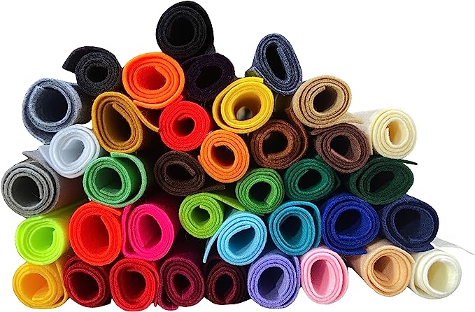 FabricLA Craft Felt Rolls 6 Pieces - 8" X 12" Inches Assorted Color Non-Woven Soft Felt Material - Acrylic Felt Roll for DIY Craftwork, Sewing and Patchwork - Shade of Greens - FabricLA.com
