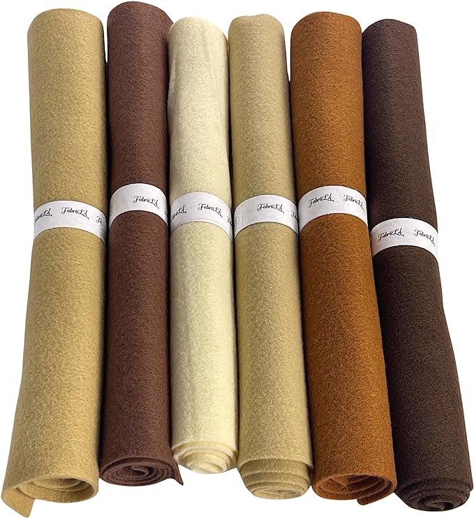 FabricLA Craft Felt Rolls 6 Pieces Non-Woven Soft Felt Material - Acrylic Felt Roll for DIY Craftwork, Sewing and Patchwork - Many Colors - FabricLA.com