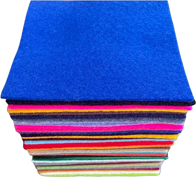 FabricLA 100% Acrylic Felt Fabric - Pre-Cut | 4 X 4 Inches (10cm X 10cm) | Multi-Colors - FabricLA.com