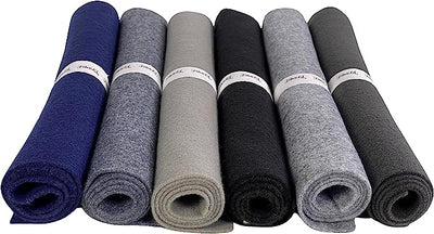 FabricLA Craft Felt Rolls 6 Pieces - 8" X 12" Inches Assorted Color Non-Woven Soft Felt Material - Acrylic Felt Roll for DIY Craftwork, Sewing and Patchwork - Colorful Grays - FabricLA.com