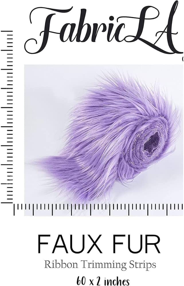FabricLA Mohair Shaggy Faux Fur Fabric - Pre Cut Strips | Trim Ribbon | DIY Craft, Hobby, Costume, Decoration- Orange - FabricLA.com