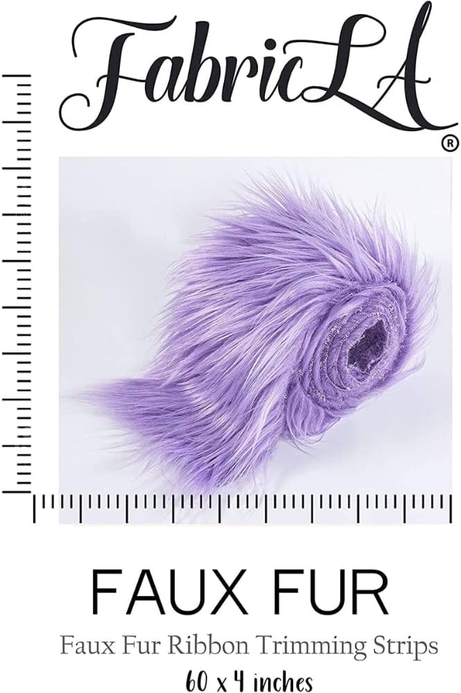 FabricLA Mohair Shaggy Faux Fur Fabric - Pre Cut Strips | Trim Ribbon | DIY Craft, Hobby, Costume, Decoration - Peach - FabricLA.com
