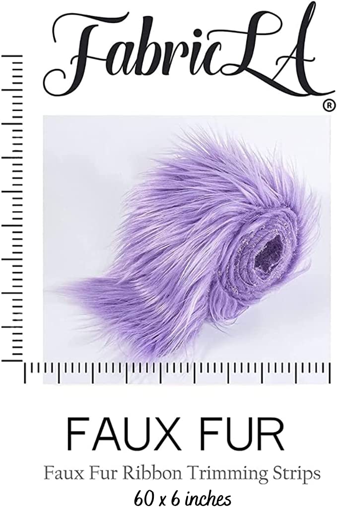 FabricLA Mohair Shaggy Faux Fur Fabric - Pre Cut Strips | Trim Ribbon | DIY Craft, Hobby, Costume, Decoration - Lime - FabricLA.com