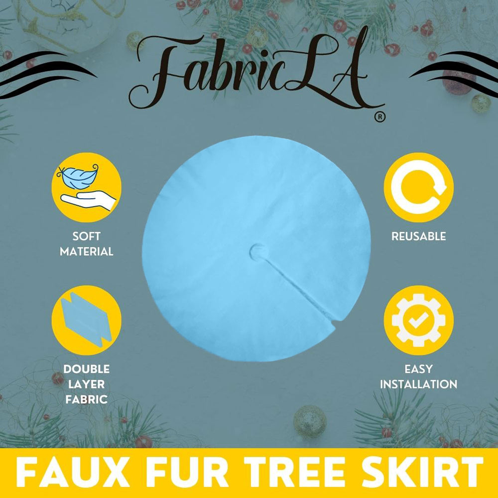 Premium Faux Fur Christmas Tree Skirt - 40 Inch | Luxurious Holiday Decorations - FabricLA.com