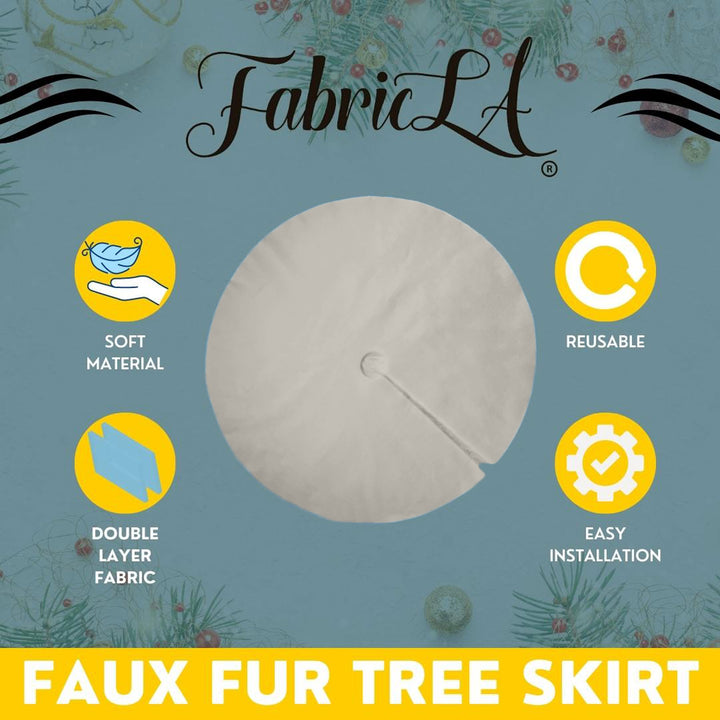 Faux Fur Christmas Tree Skirt for Holiday Decorations 36 inch (91cm) - FabricLA.com
