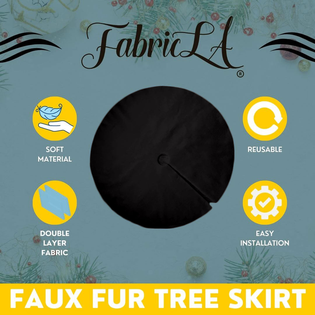 Faux Fur Christmas Tree Skirt for Holiday Decorations 36 inch (91cm) - FabricLA.com