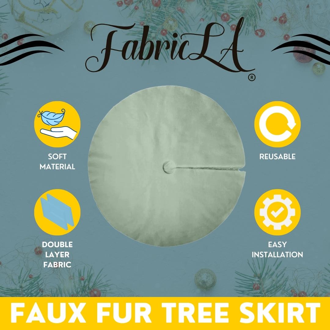 Faux Fur Christmas Tree Skirt for Holiday Decorations 48 inch (121cm)