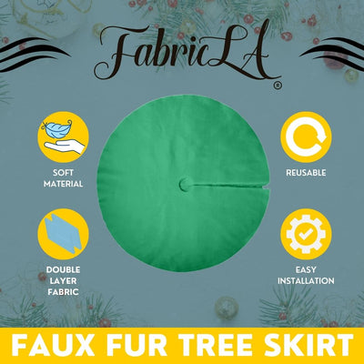 Faux Fur Christmas Tree Skirt for Holiday Decorations 48 inch (121cm)