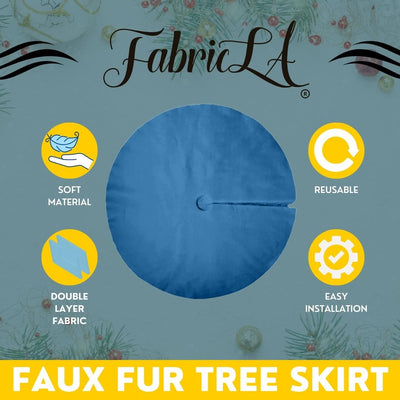 Faux Fur Christmas Tree Skirt for Holiday Decorations 36 inch (91cm)