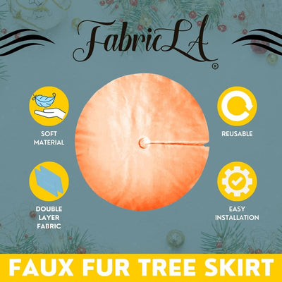 Faux Fur Christmas Tree Skirt for Holiday Decorations 60 inch (152cm).