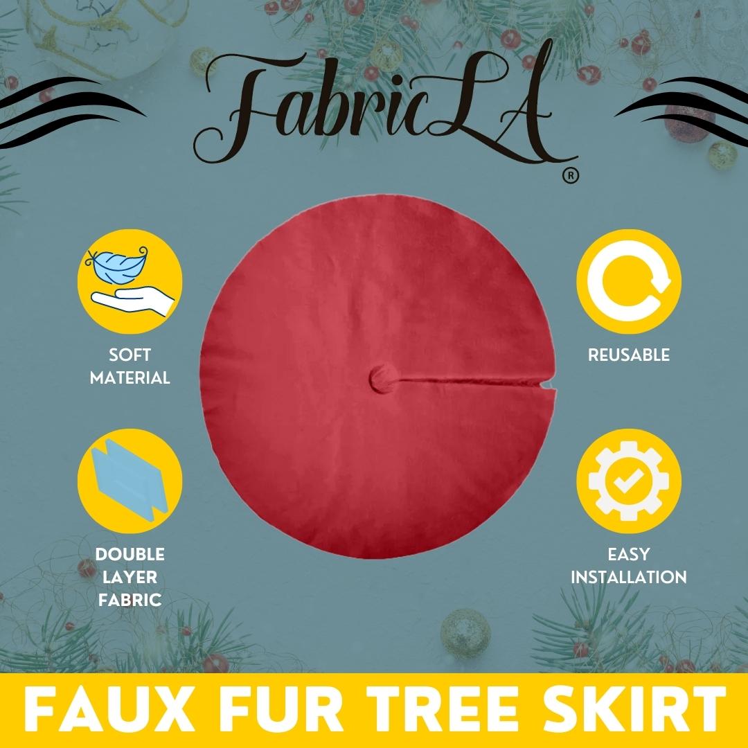 Faux Fur Christmas Tree Skirt for Holiday Decorations 40 inch (101cm)