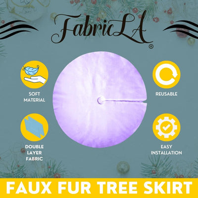 Faux Fur Christmas Tree Skirt for Holiday Decorations 60 inch (152cm).