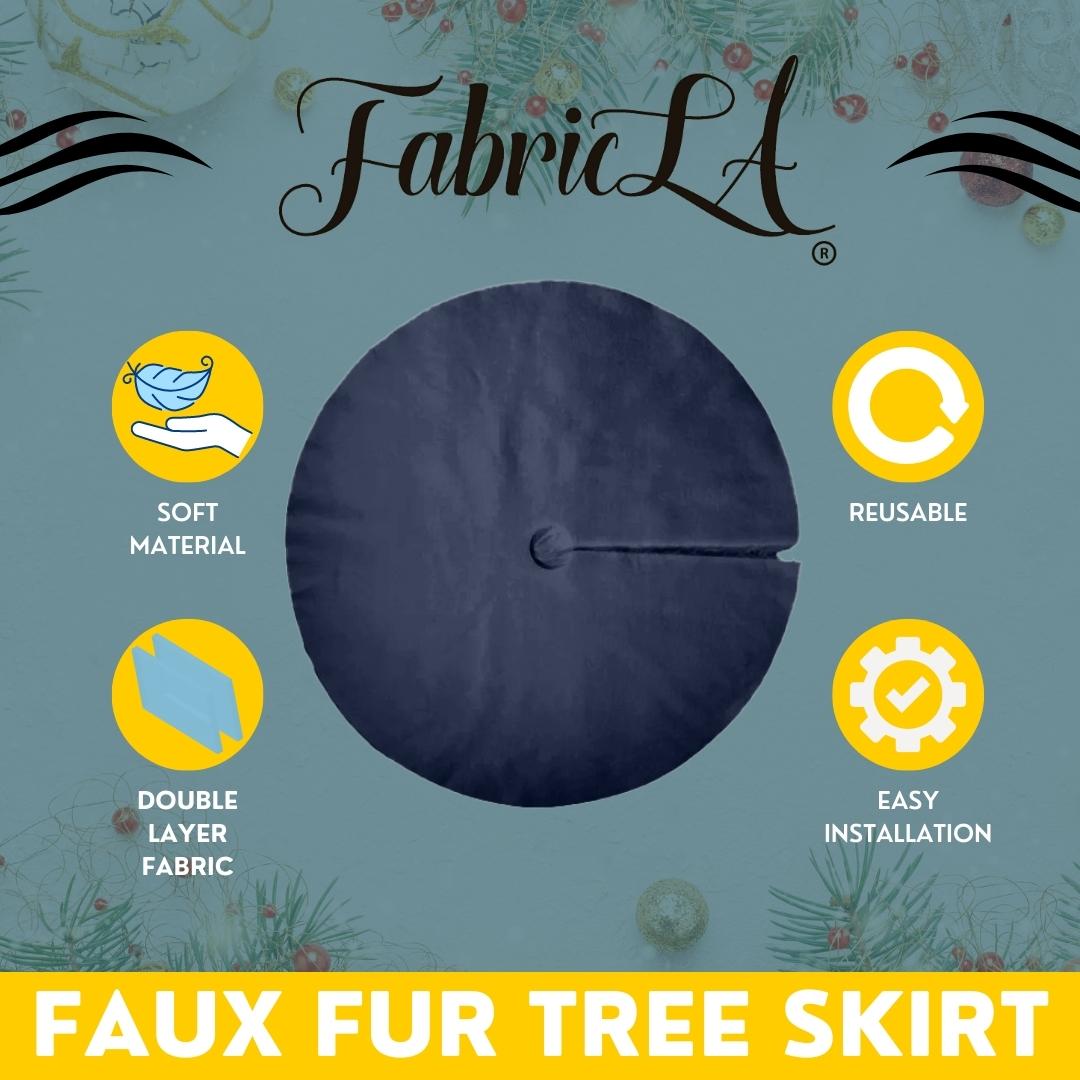 Faux Fur Christmas Tree Skirt for Holiday Decorations 30 inch (72cm)
