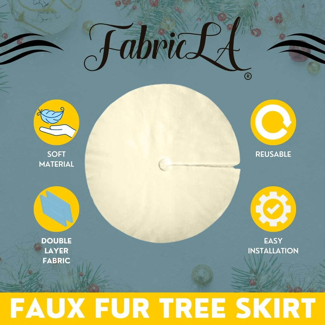 Faux Fur Christmas Tree Skirt for Holiday Decorations 40 inch (101cm)
